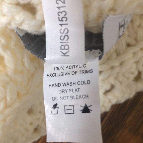 NEW Mud Pie Ivory Crochet Knit Wide Collar Sweater Vest Sz OS Cottagecore, Boho - Picture 7 of 11